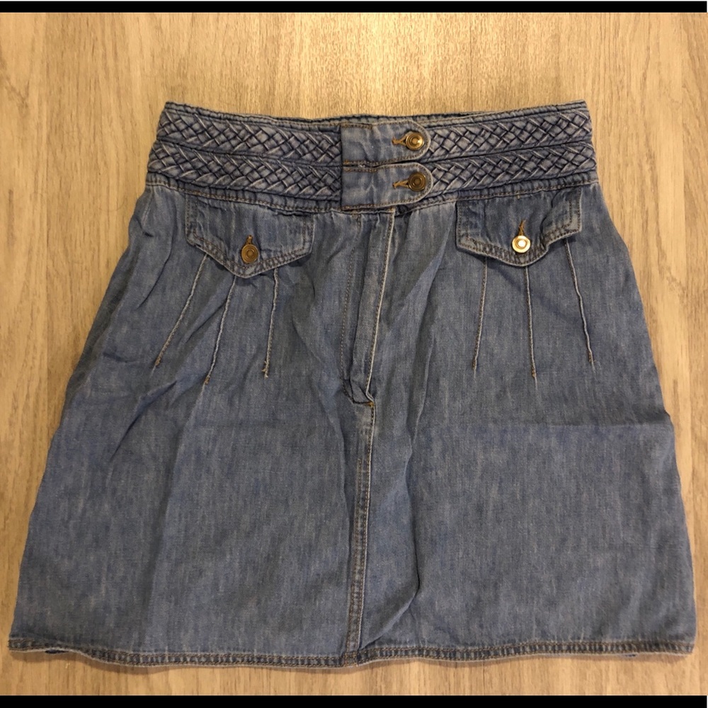 Free People High Rise Denim Skirt
